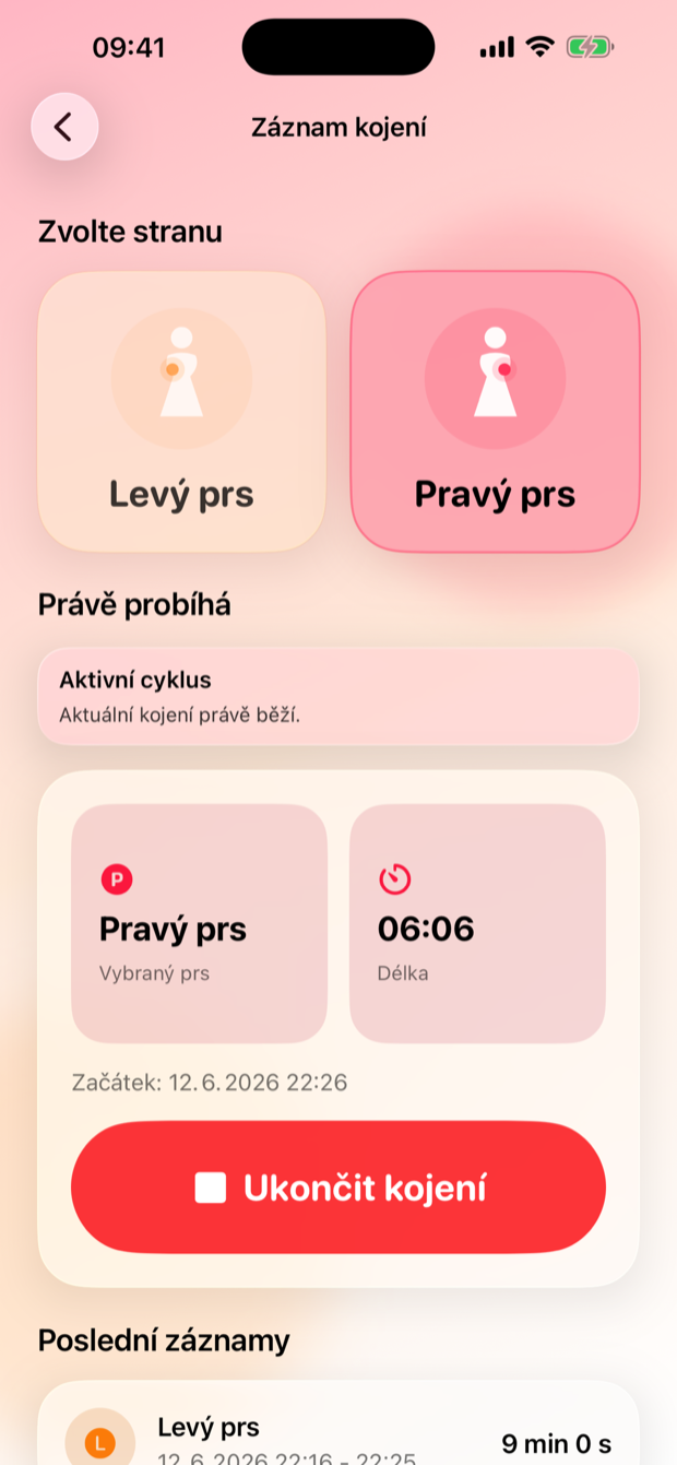 Záznam kojení
